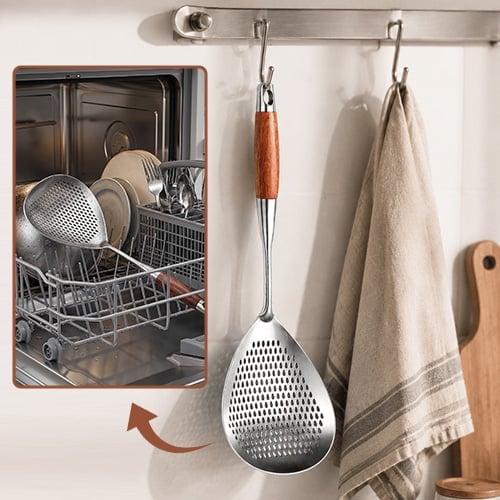 FryMaster Skimmer | Wooden Handle, Stainless Steel 6