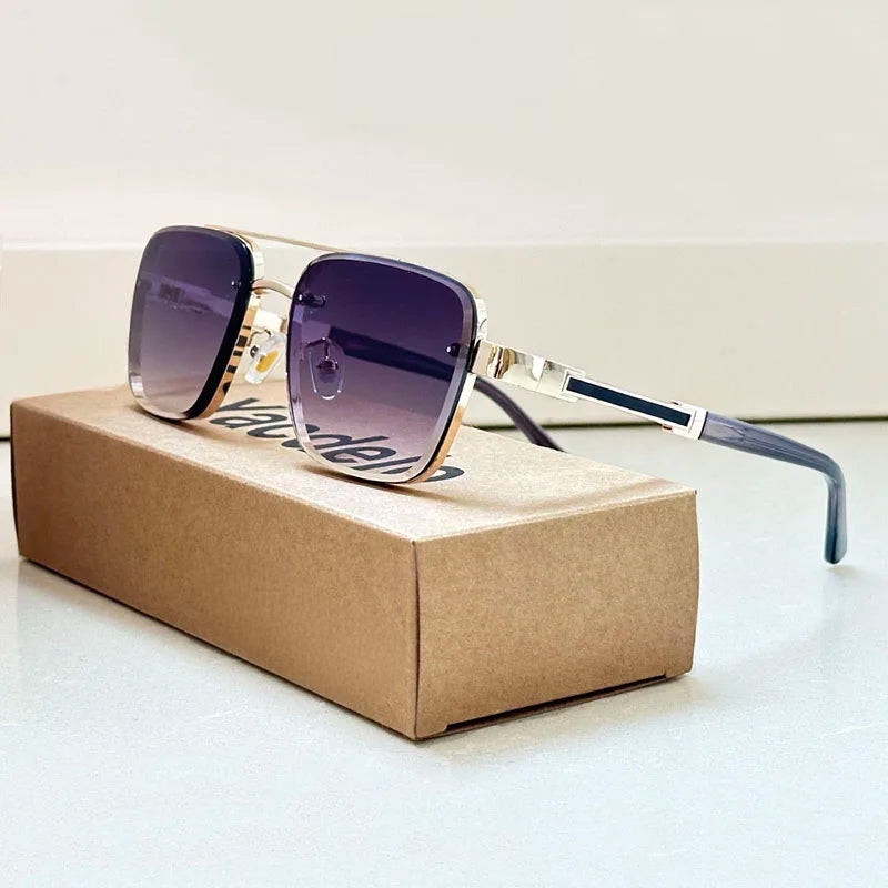 Kaelen — Gold Titanium Retro Sunglasses with UV400 Protection