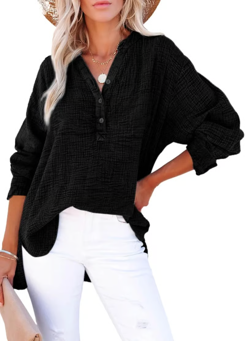 Gala Button-Down Blouse | Lightweight Gauze, Oversized Fit 1