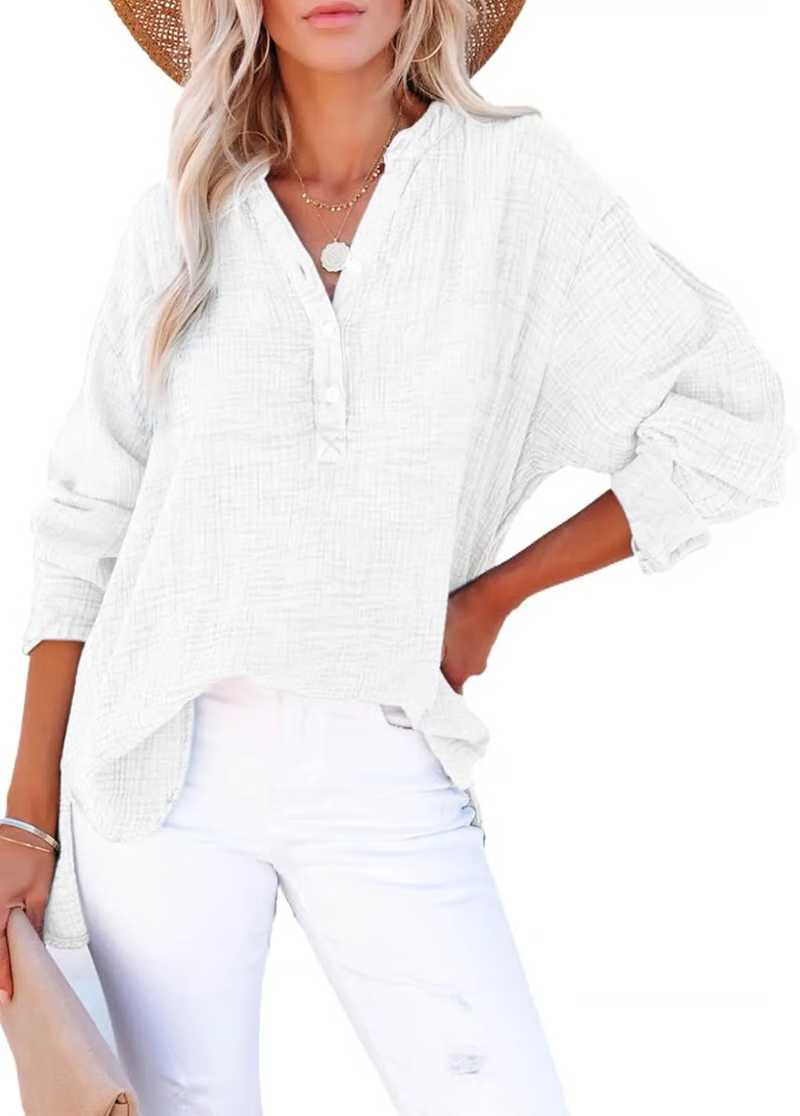 Gala Button-Down Blouse | Lightweight Gauze, Oversized Fit 3