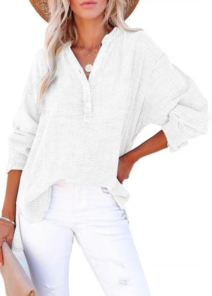 Gala Button-Down Blouse | Lightweight Gauze, Oversized Fit 3