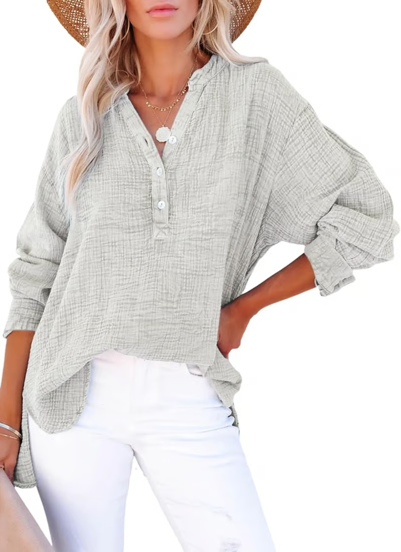 Gala Button-Down Blouse | Lightweight Gauze, Oversized Fit 6
