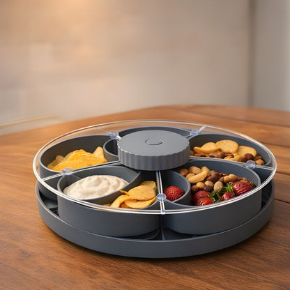 Garnet Snack Tray | Rotating 5-Compartment Design, Food-Safe Plastic 6