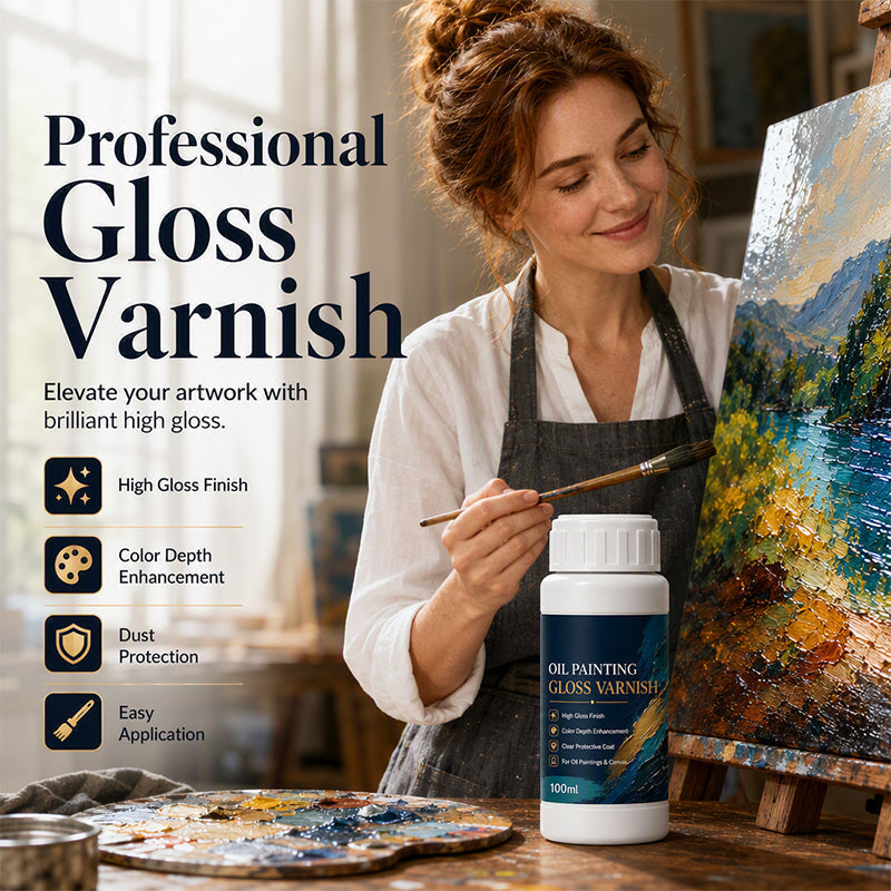 GleamArt Painting Varnish | High-Gloss Acrylic Finish, 100ml for Oil Paintings 1