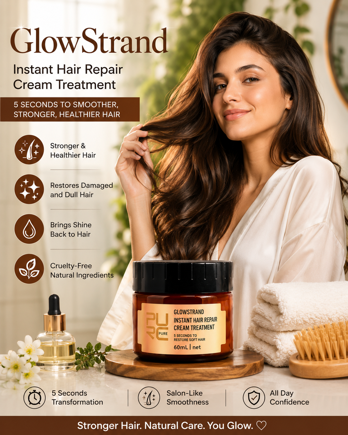 GleamWave Hair Cream | Deep Nourishment, Frizz Control, Lightweight 4