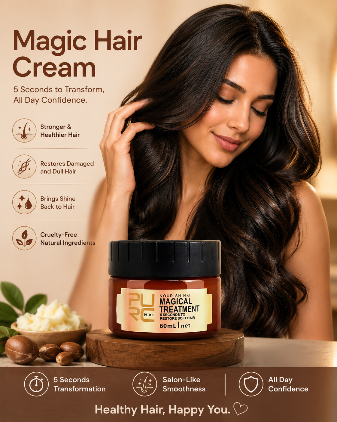GleamWave Hair Cream | Deep Nourishment, Frizz Control, Lightweight 6