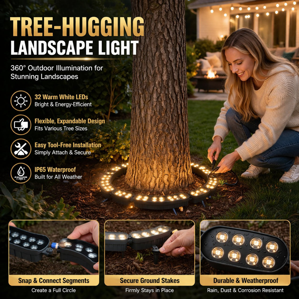 GlimmerTree LED-renkavalo | 360° valaistus, säänkestävä