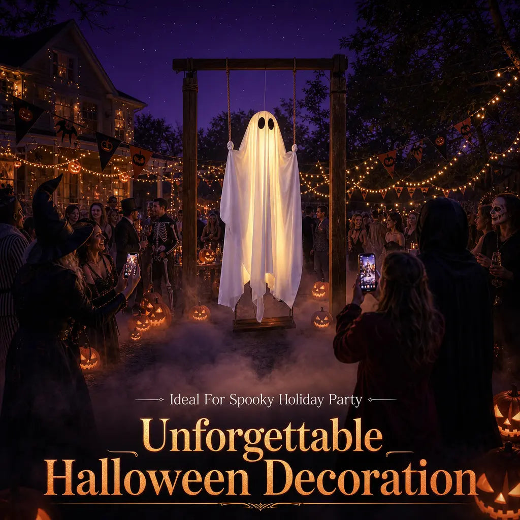 Glimmer Ghost Swing | Battery-Powered Halloween Decoration with Remote Control 2