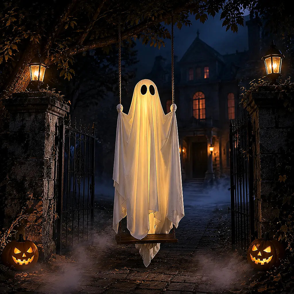 Glimmer Ghost Swing | Battery-Powered Halloween Decoration with Remote Control 6