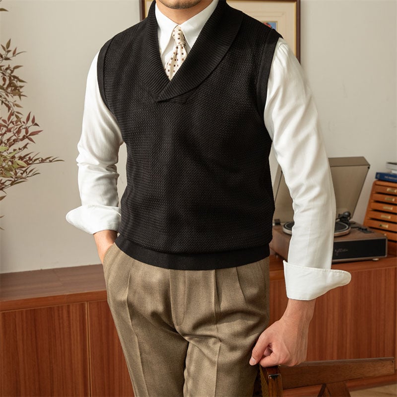 Grove Knitted Vest | V-Neck, Cozy Polyester 0