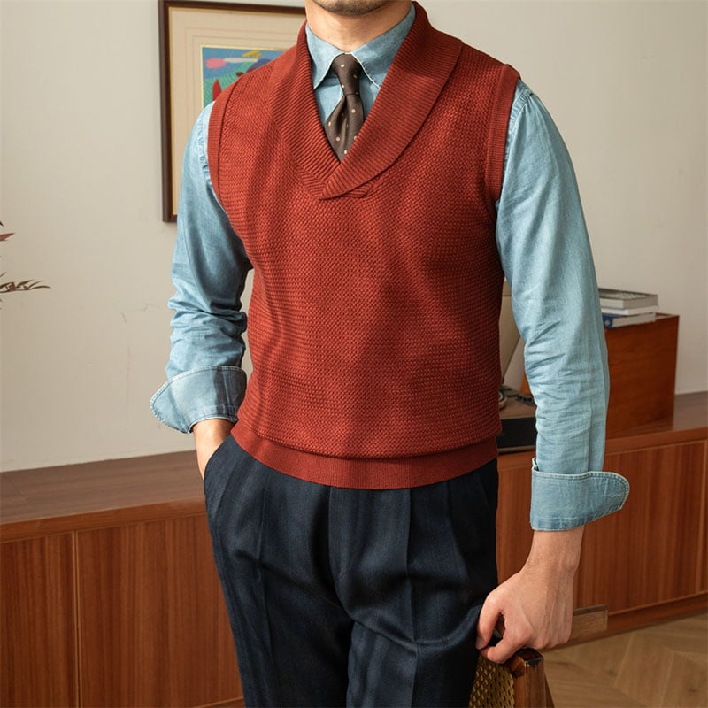 Grove Knitted Vest | V-Neck, Cozy Polyester 6