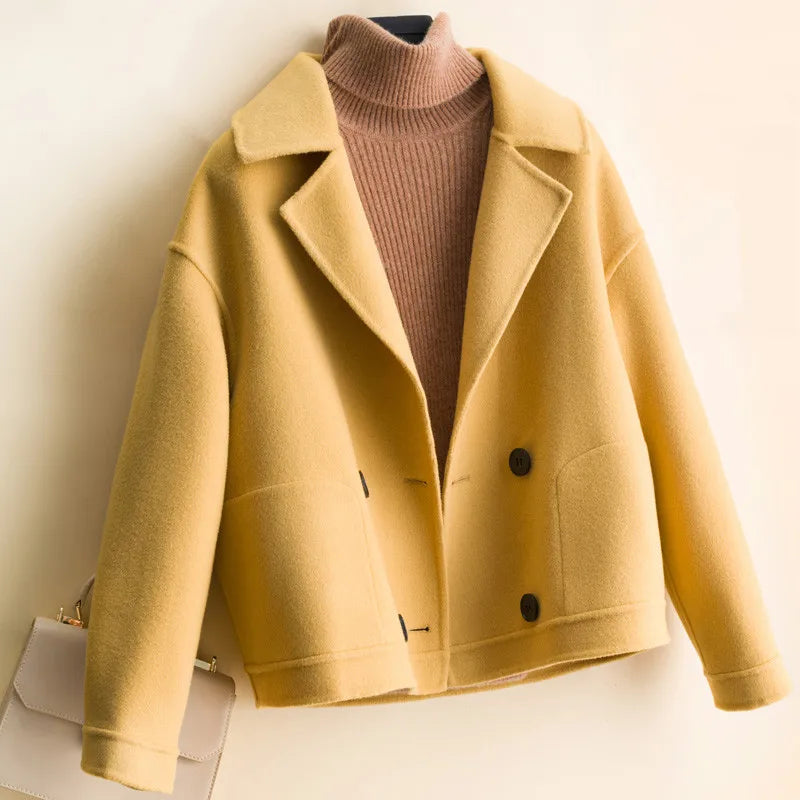 Liora — Zweireihige Kaschmir-Wolljacke mit lockerem Schnitt