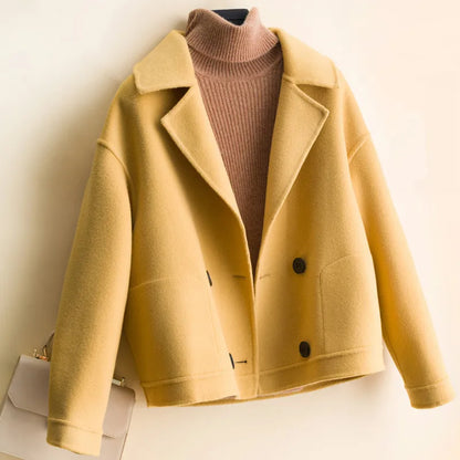 Liora — Zweireihige Kaschmir-Wolljacke mit lockerem Schnitt