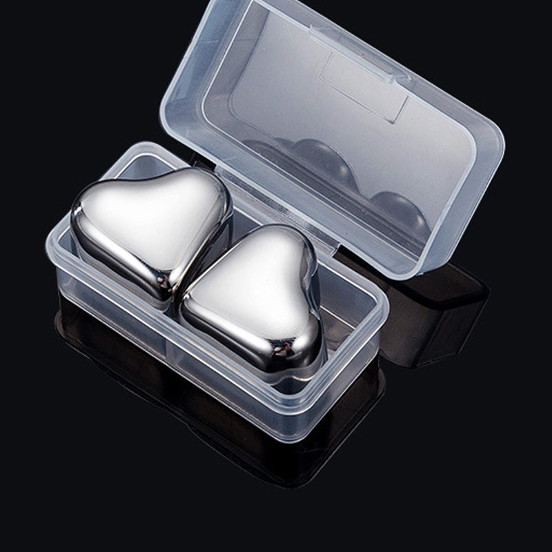 Hearthstone Ice Cubes Set | Stainless Steel, Reusable, Heart-Shaped 0