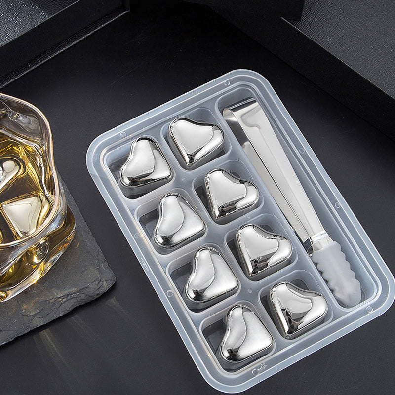 Hearthstone Ice Cubes Set | Stainless Steel, Reusable, Heart-Shaped 4