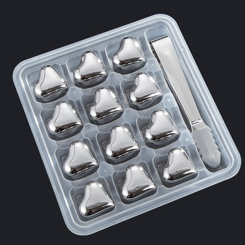 Hearthstone Ice Cubes Set | Stainless Steel, Reusable, Heart-Shaped 5