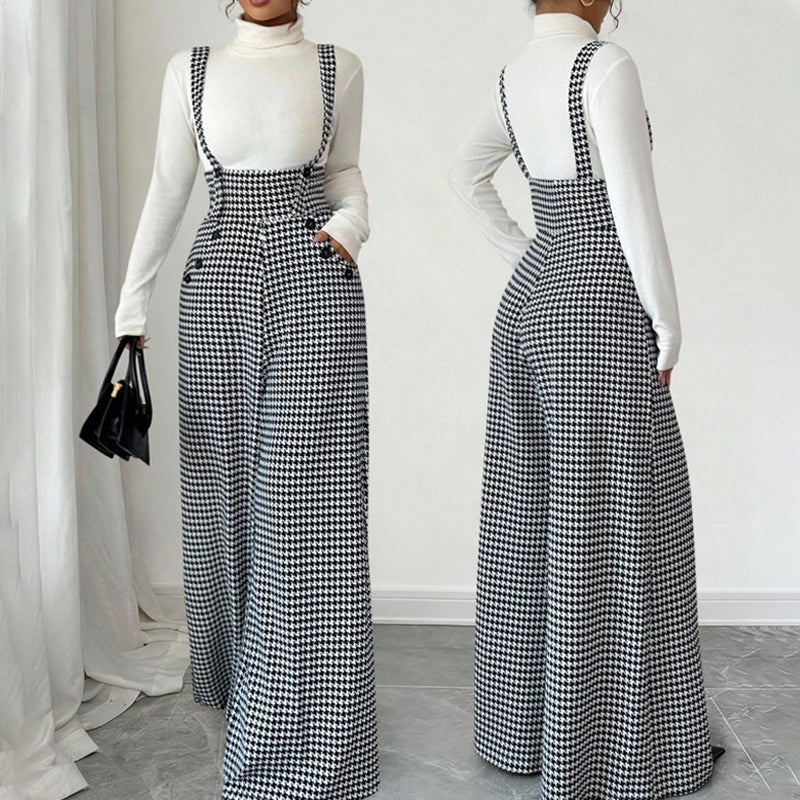 Holly Houndstooth Pants | High-Waist, Wide-Leg 1