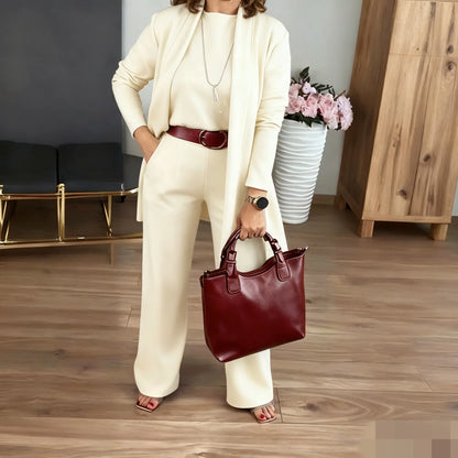 Trivanta Elegante Lange Cardigan & Top & Broek 3-Delige Set