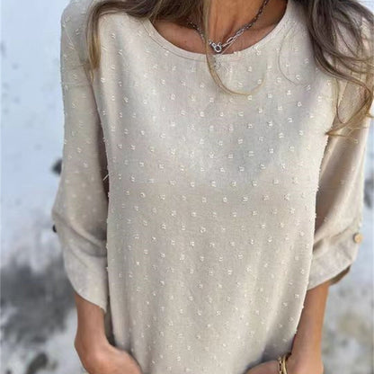 Jade Casual Top | Jacquard Design, Soft Fabric 0