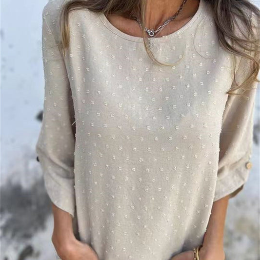 Jade Casual Top | Jacquard Design, Soft Fabric 0