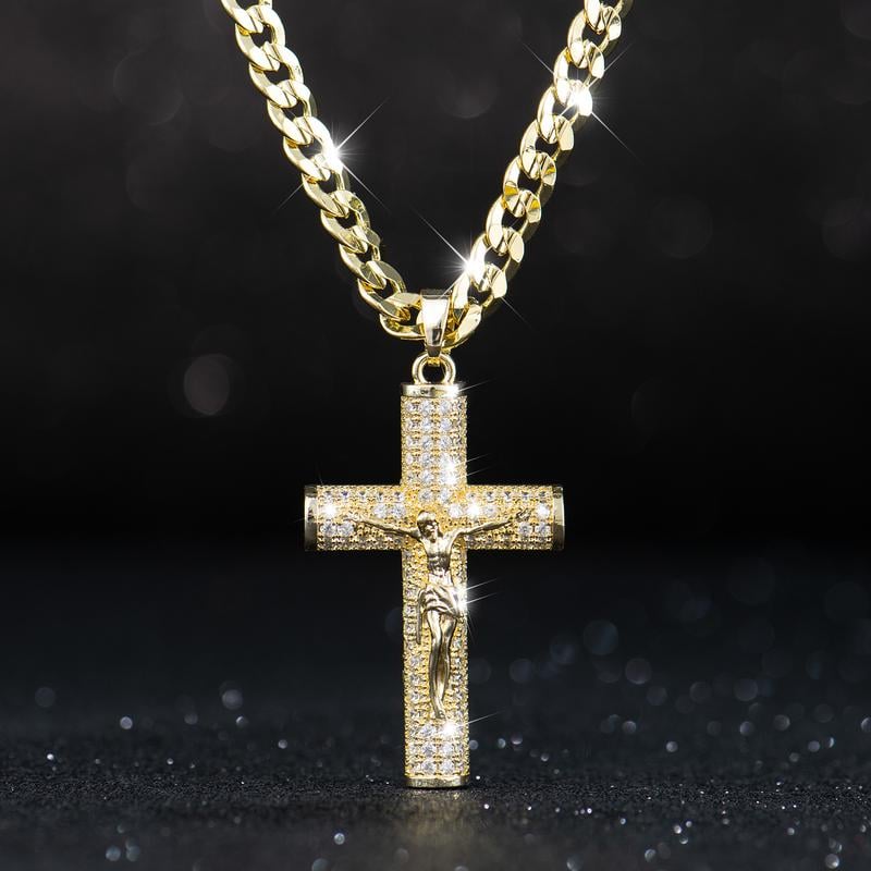 Jewel Cross Necklace | 14K Gold Plated, Spiritual Protection 0
