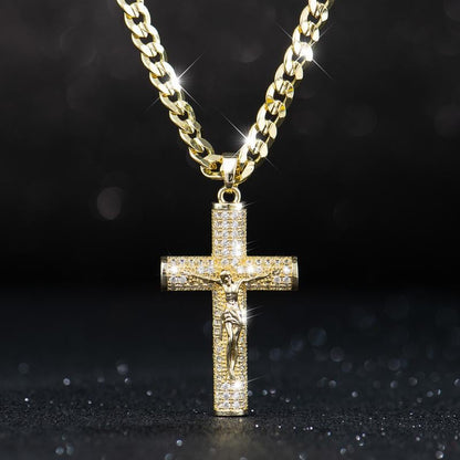 Jewel Cross Necklace | 14K Gold Plated, Spiritual Protection 0