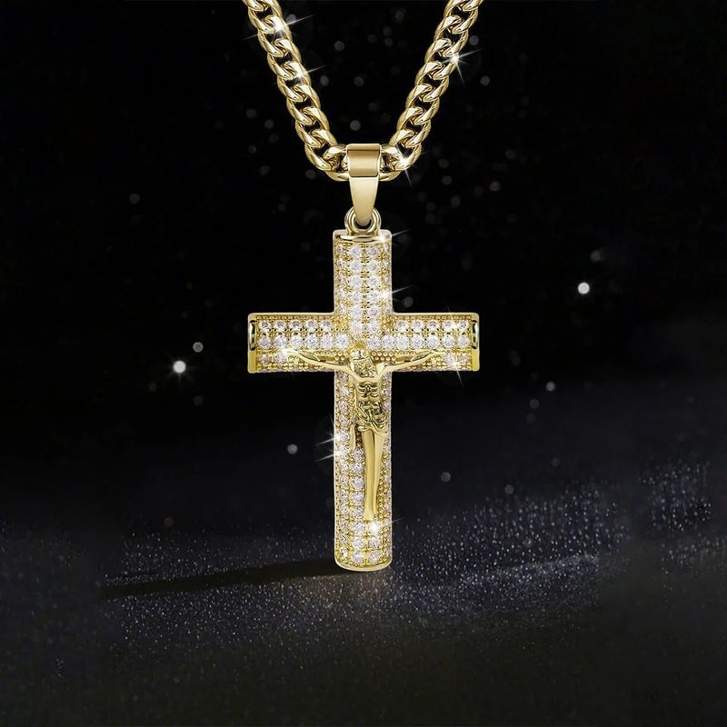 Jewel Cross Necklace | 14K Gold Plated, Spiritual Protection 1