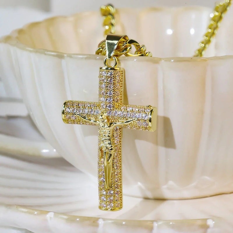Jewel Cross Necklace | 14K Gold Plated, Spiritual Protection 2