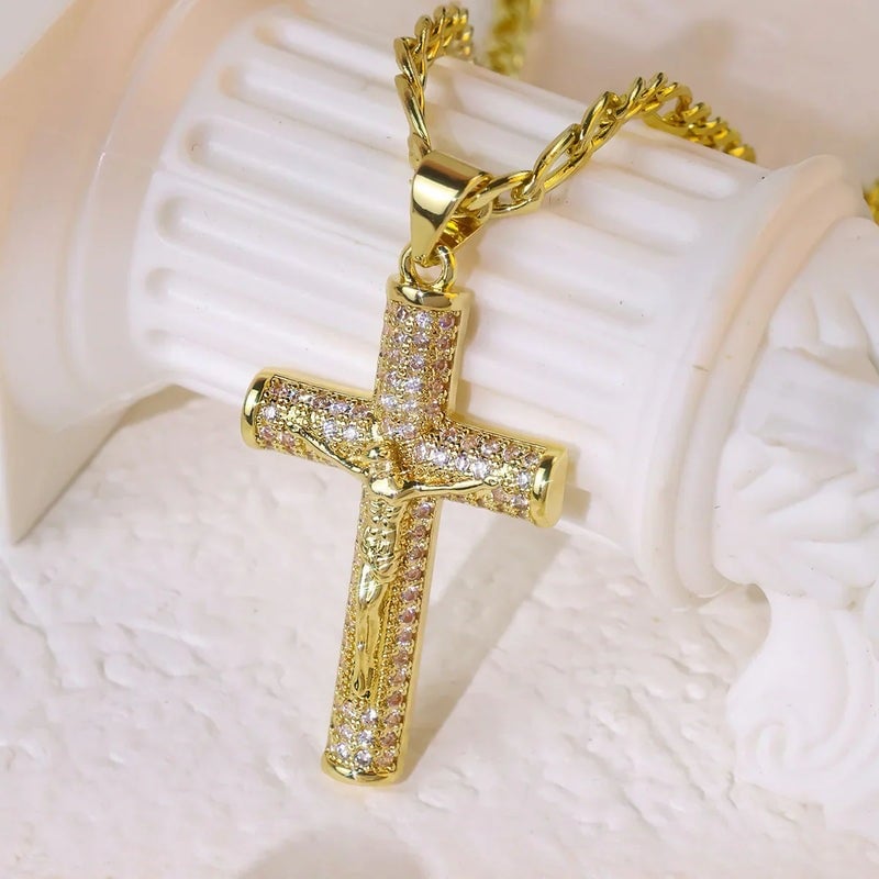 Jewel Cross Necklace | 14K Gold Plated, Spiritual Protection 3