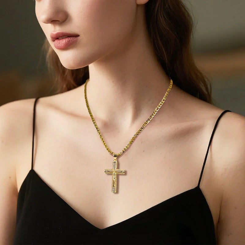 Jewel Cross Necklace | 14K Gold Plated, Spiritual Protection 5