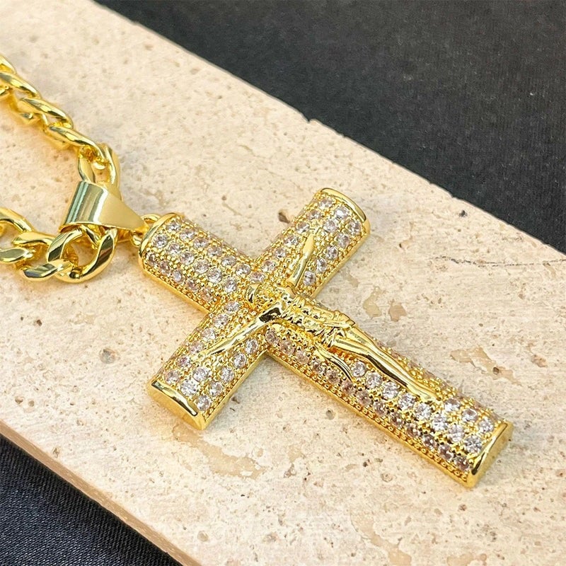Jewel Cross Necklace | 14K Gold Plated, Spiritual Protection 6