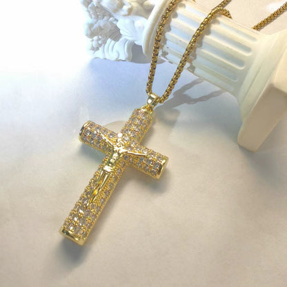 Jewel Cross Necklace | 14K Gold Plated, Spiritual Protection 8