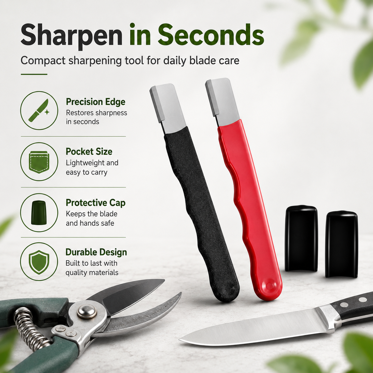 Kento Knife Sharpener | 3-in-1 Tungsten Steel, Ergonomic Grip 3
