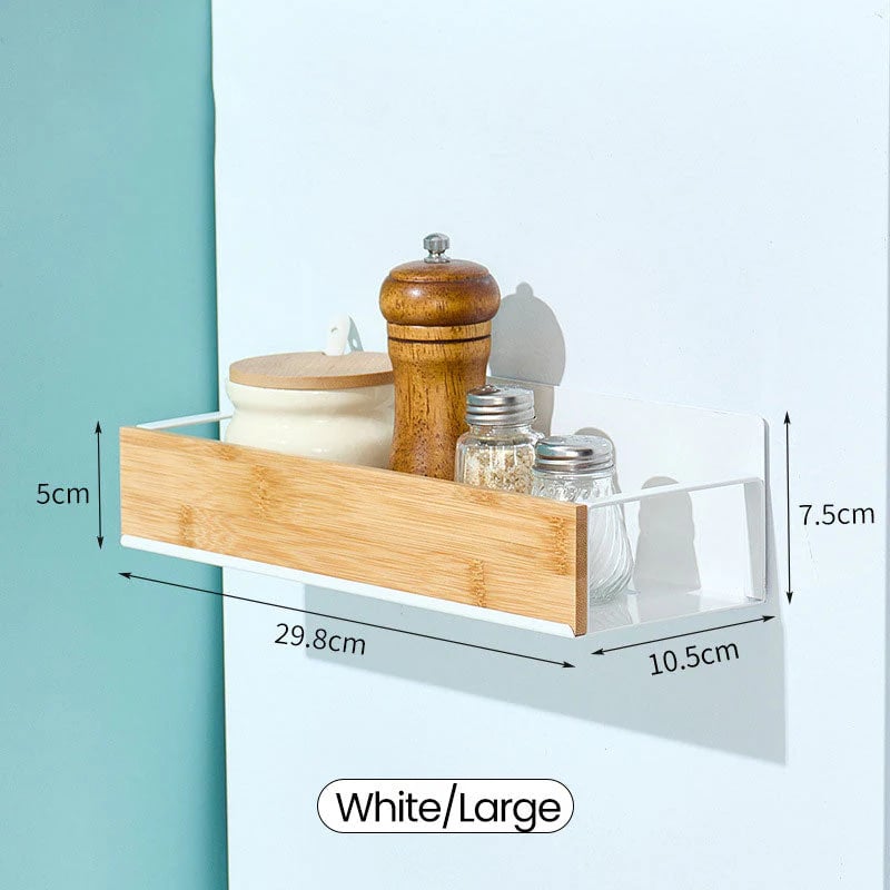 Kira Magnetic Shelf Organizer | Carbon Steel and Pear Wood 11