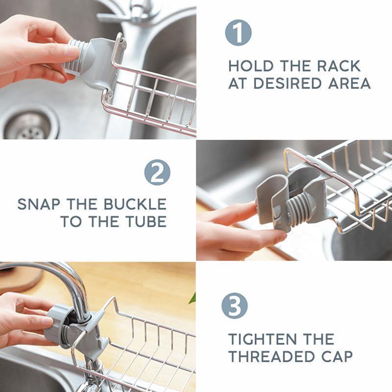 Kira Sink Organizer Rack | Stainless Steel, Easy Installation 6