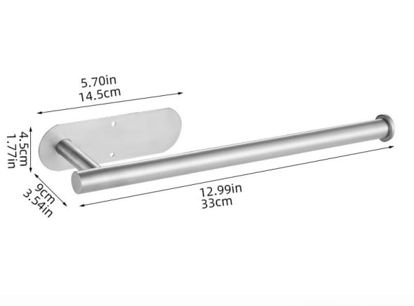 Kraft Kitchen Towel Holder | Stainless Steel, Under-Cabinet 10