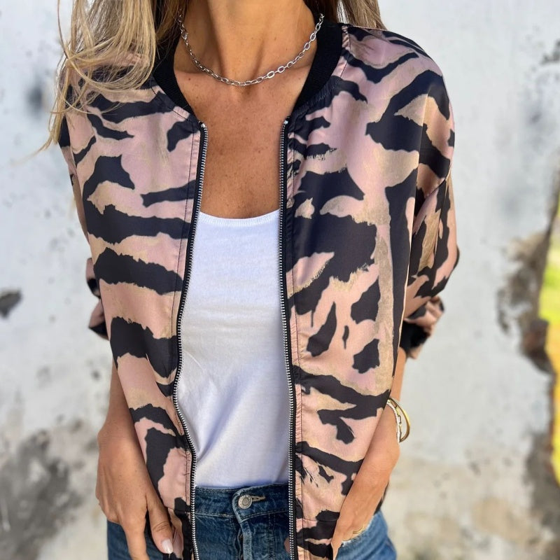 Lara Bomber Jacket Women | Bold Zebra Print, Lightweight Comfort 8