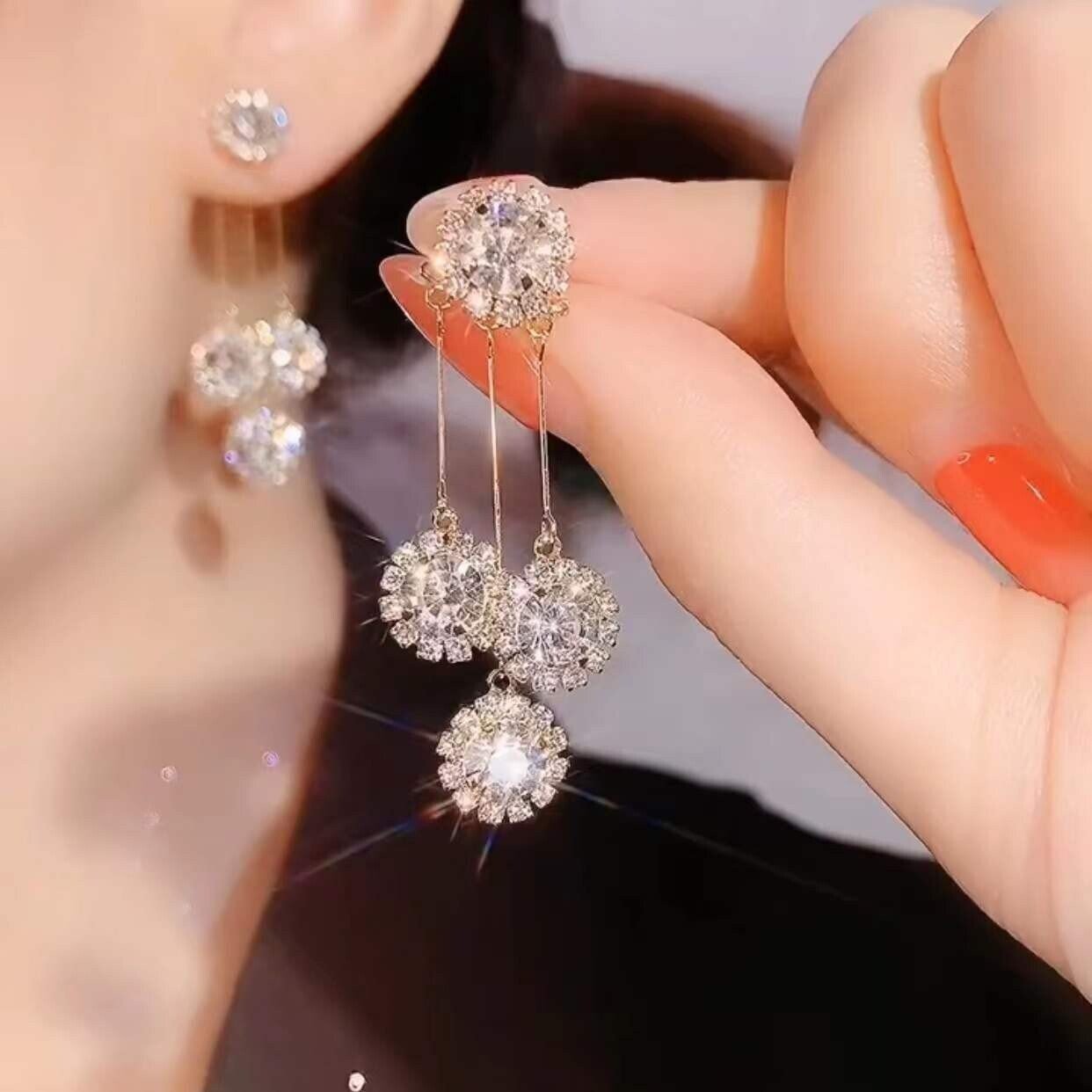 Lara Petal Earrings | Hypoallergenic Gold Plated, Zirconia Sparkle for Women 1