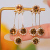 Lara Petal Earrings | Hypoallergenic Gold Plated, Zirconia Sparkle for Women 9