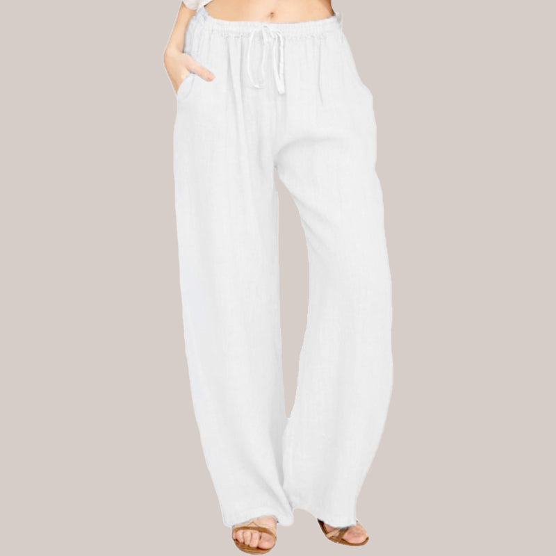 Lina Wide Leg Pants | Lightweight Cotton-Linen Blend, Flattering Fit 4