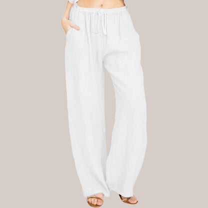 Lina Wide Leg Pants | Lightweight Cotton-Linen Blend, Flattering Fit 4