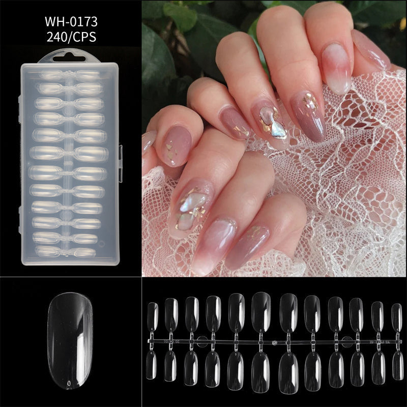 Liora Almond Nail Tips | Seamless, Flexible, Long Length, 240 Pieces 11