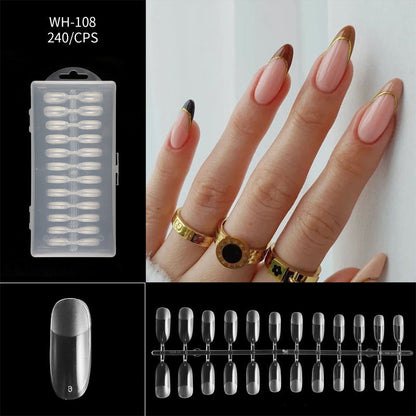 Liora Almond Nail Tips | Seamless, Flexible, Long Length, 240 Pieces 12