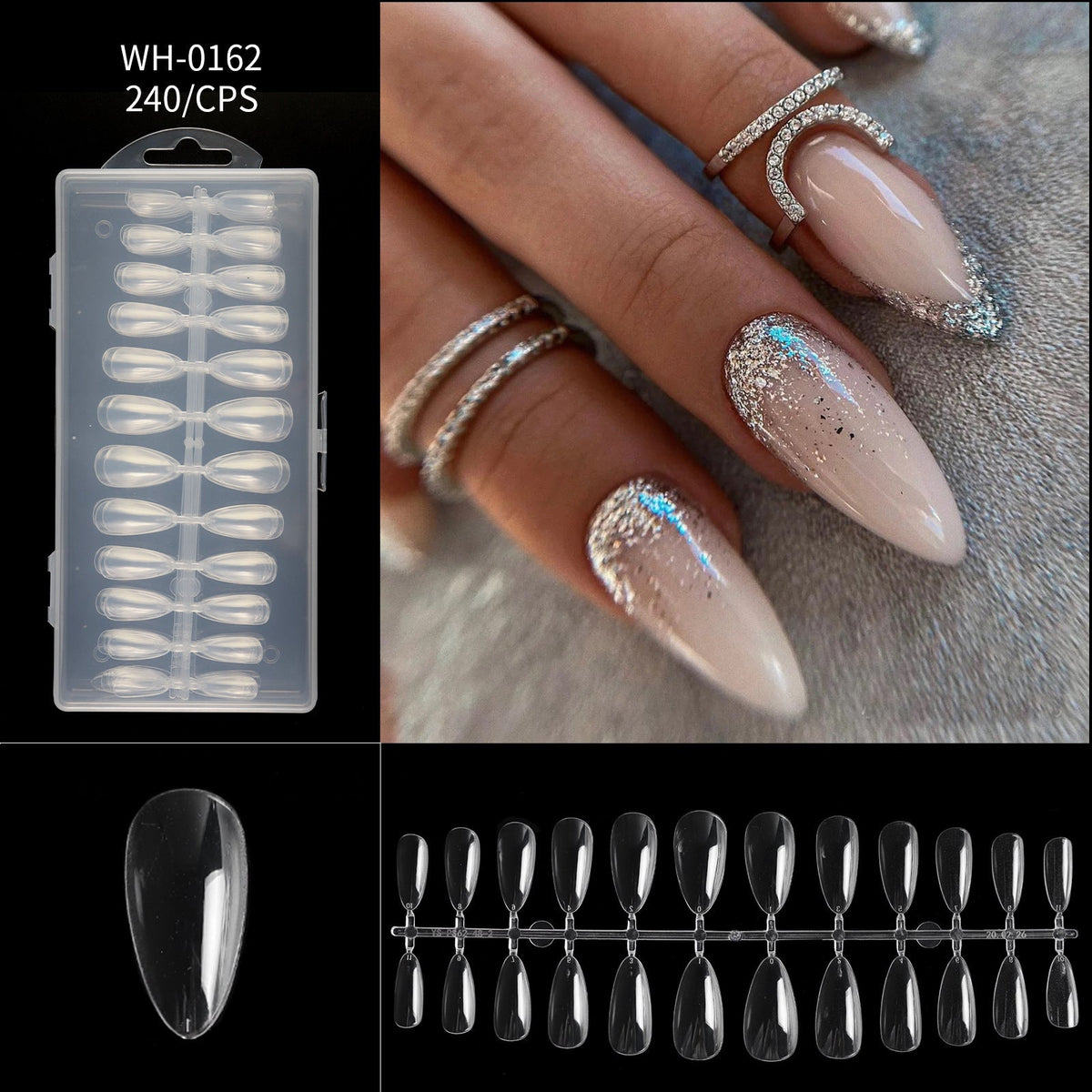 Liora Almond Nail Tips | Seamless, Flexible, Long Length, 240 Pieces 15