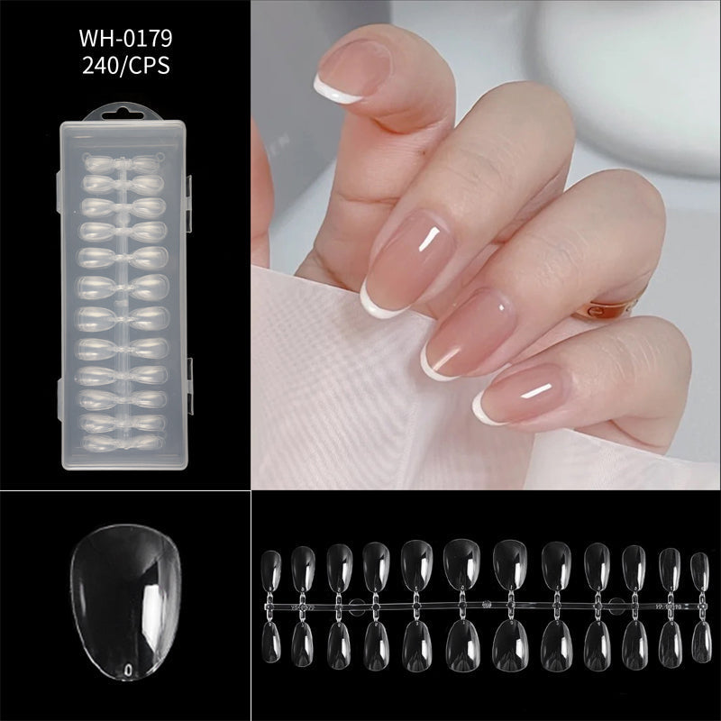 Liora Almond Nail Tips | Seamless, Flexible, Long Length, 240 Pieces 17