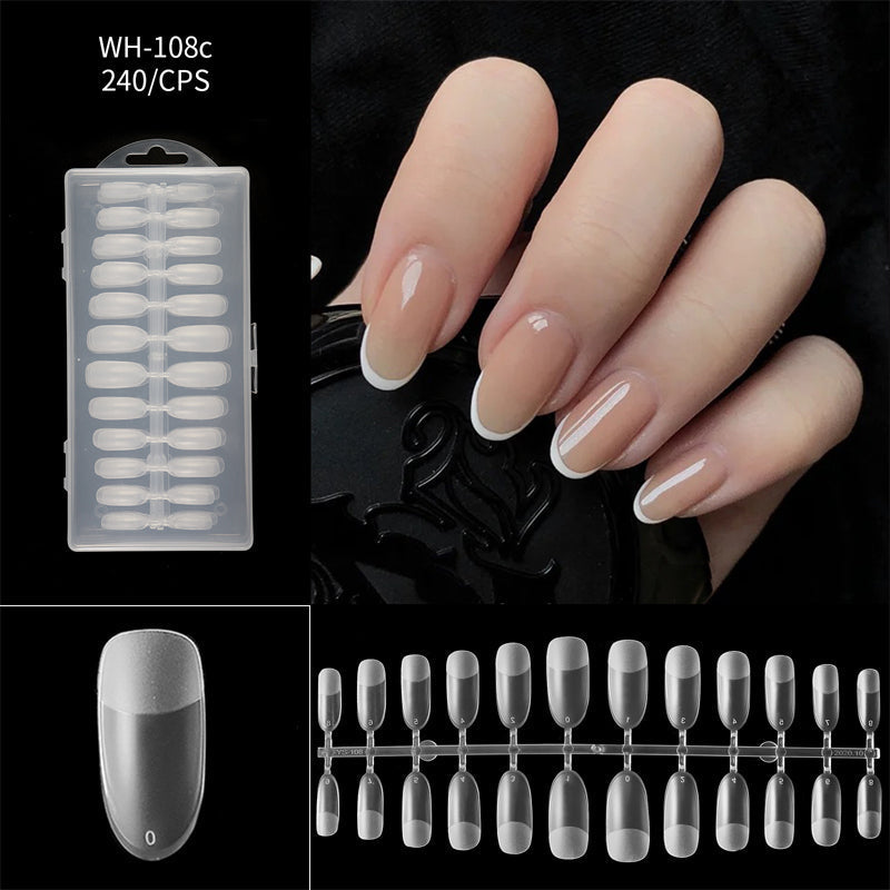 Liora Almond Nail Tips | Seamless, Flexible, Long Length, 240 Pieces 18