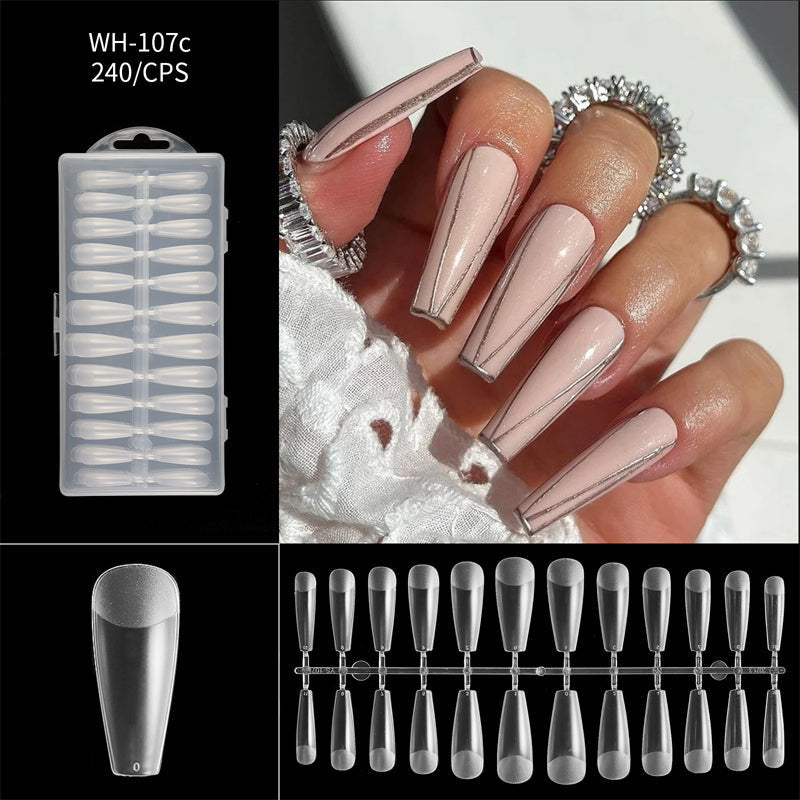 Liora Almond Nail Tips | Seamless, Flexible, Long Length, 240 Pieces 21