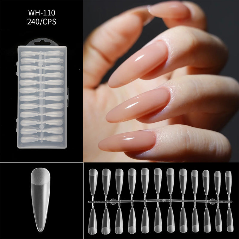 Liora Almond Nail Tips | Seamless, Flexible, Long Length, 240 Pieces 22