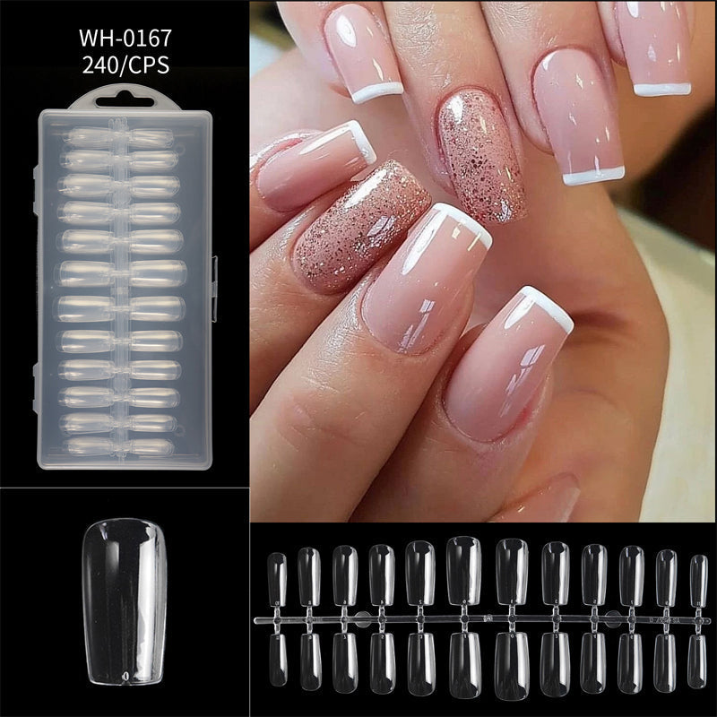 Liora Almond Nail Tips | Seamless, Flexible, Long Length, 240 Pieces 24