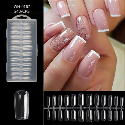 Liora Almond Nail Tips | Seamless, Flexible, Long Length, 240 Pieces 24